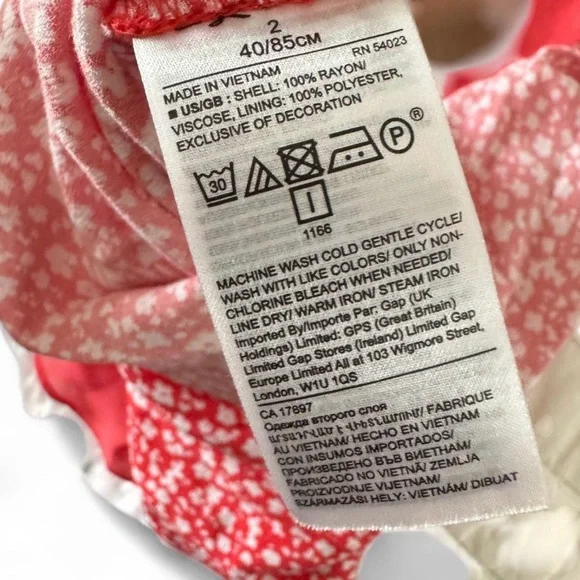 Banana Republic Red Floral Wrap Dress Size 2 - Picture 6 of 6